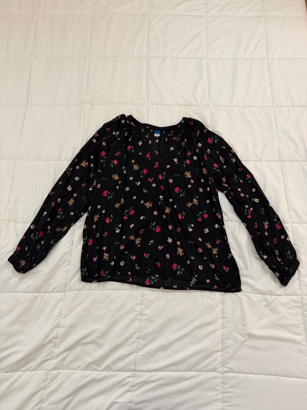 Old Navy Black Floral Blouse